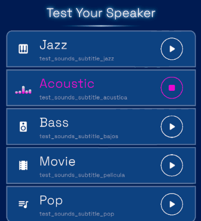 Test de sonido antes y después